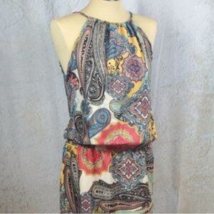 Printed Halter Neck Maxi Beach Vacation Dress